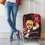 St Kilda Saints Luggage Cover Mascot Cartoon Football Illustration Style