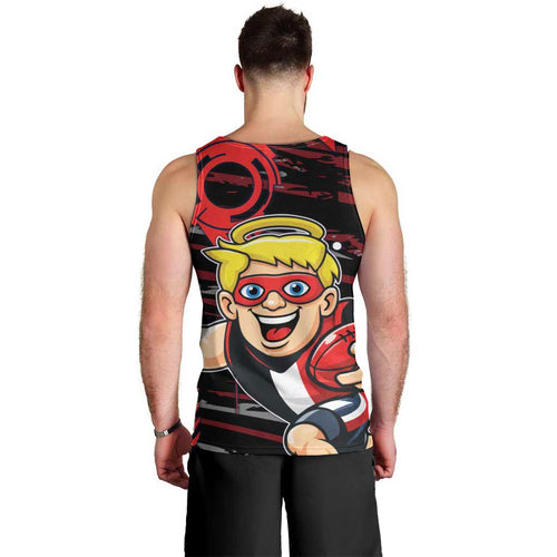 St Kilda Saints Men Tank Top Mascot Cartoon Football Illustration Style