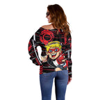 St Kilda Saints Off Shoulder Sweater Mascot Cartoon Football Illustration Style