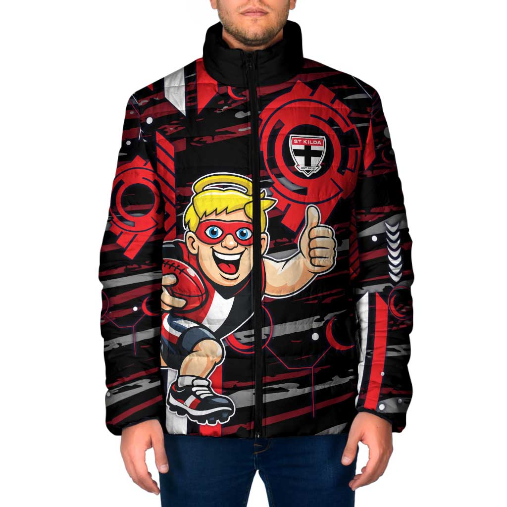 St Kilda Saints Padded Jacket Mascot Cartoon Football Illustration Style