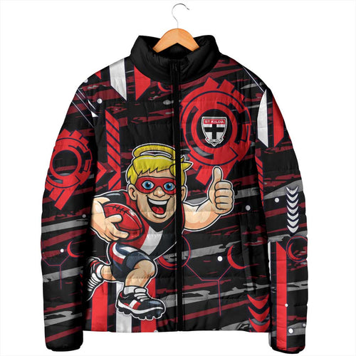 St Kilda Saints Padded Jacket Mascot Cartoon Football Illustration Style