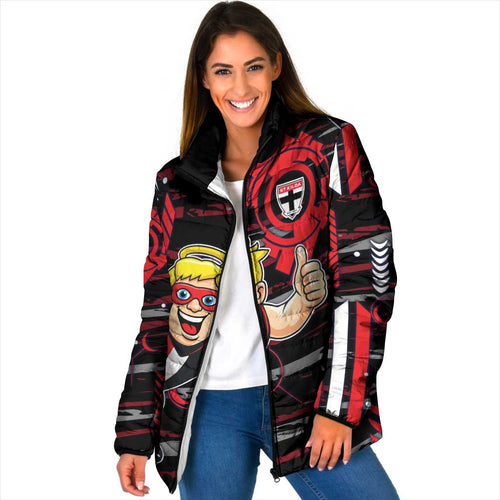 St Kilda Saints Padded Jacket Mascot Cartoon Football Illustration Style