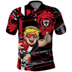 St Kilda Saints Polo Shirt Mascot Cartoon Football Illustration Style