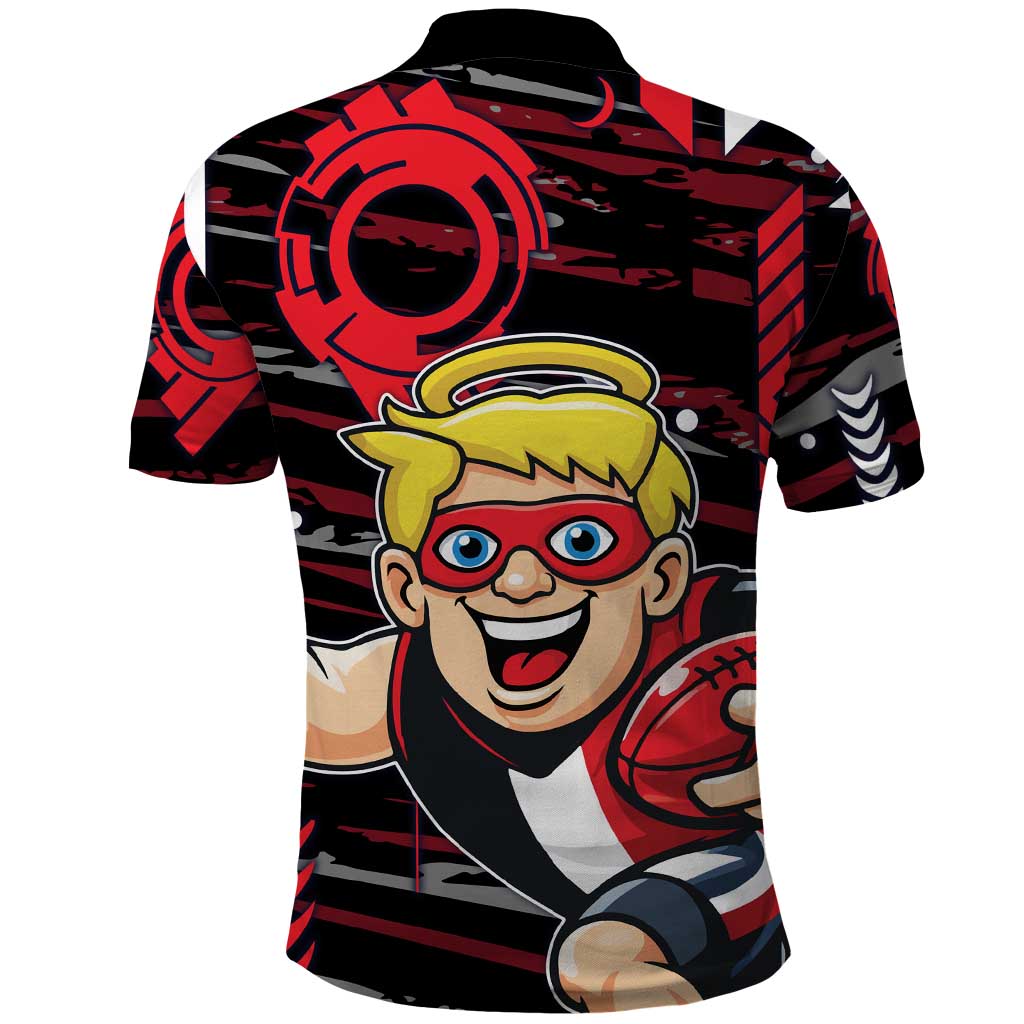 St Kilda Saints Polo Shirt Mascot Cartoon Football Illustration Style