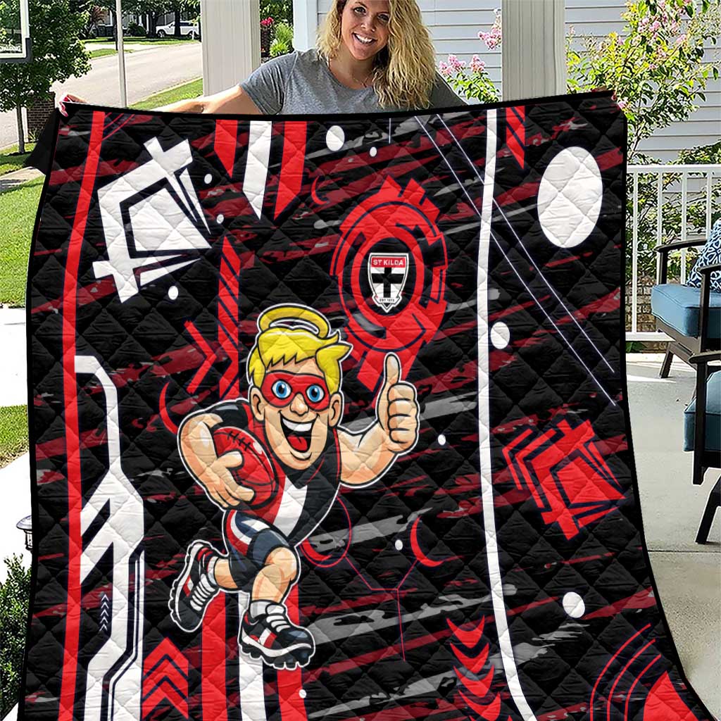 St Kilda Saints Quilt Mascot Cartoon Football Illustration Style