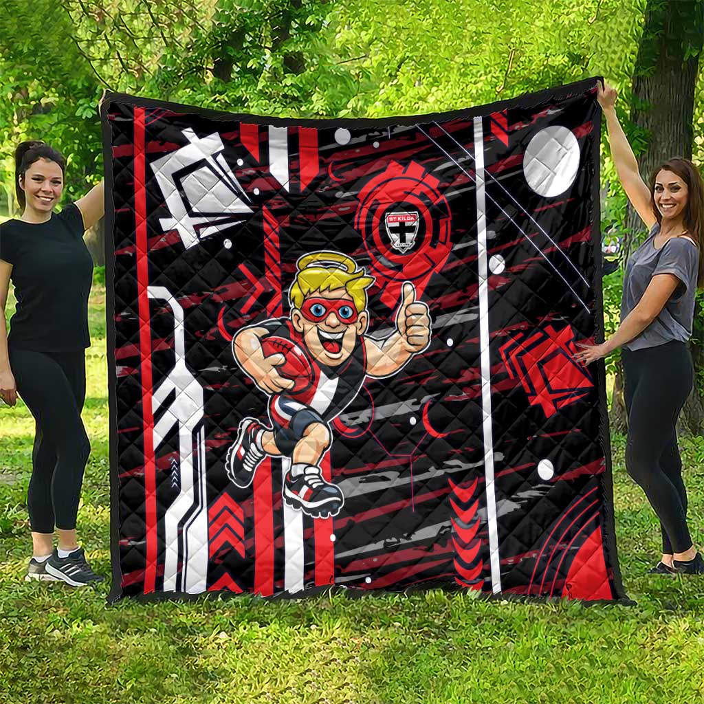 St Kilda Saints Quilt Mascot Cartoon Football Illustration Style