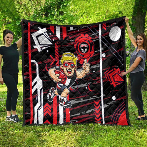 St Kilda Saints Quilt Mascot Cartoon Football Illustration Style