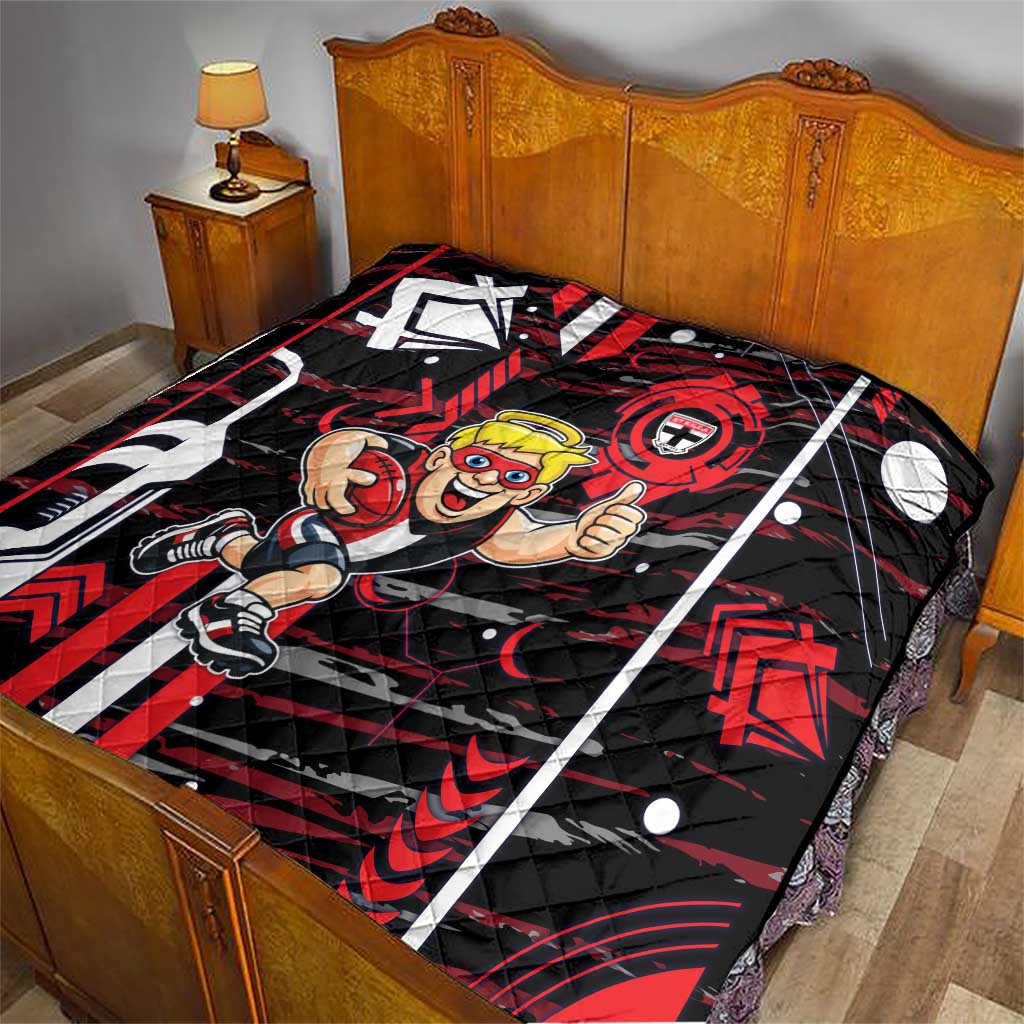St Kilda Saints Quilt Mascot Cartoon Football Illustration Style