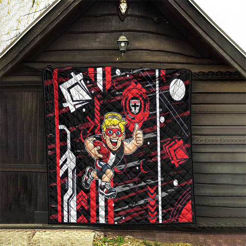 St Kilda Saints Quilt Mascot Cartoon Football Illustration Style