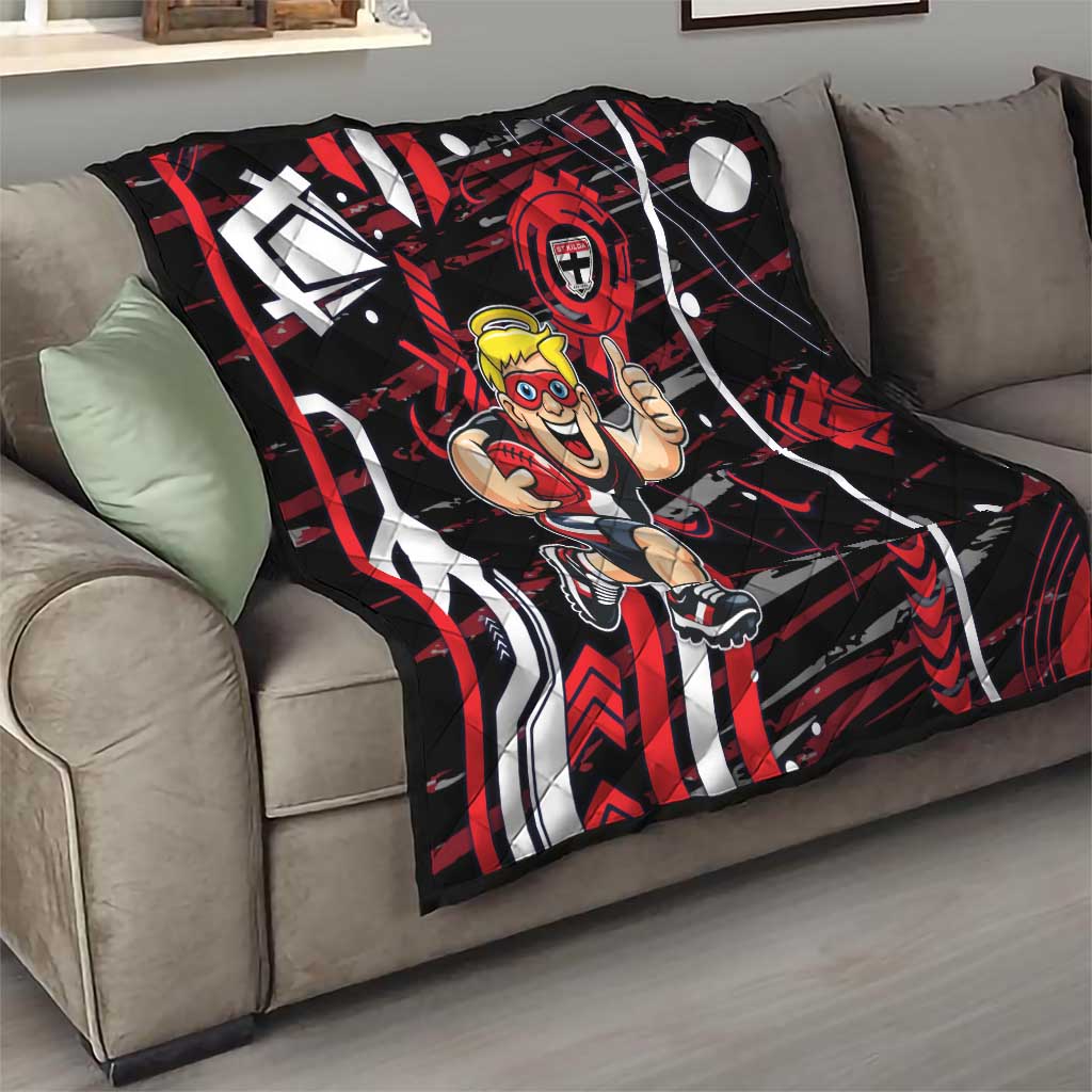 St Kilda Saints Quilt Mascot Cartoon Football Illustration Style