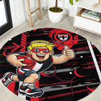St Kilda Saints Round Carpet Mascot Cartoon Football Illustration Style
