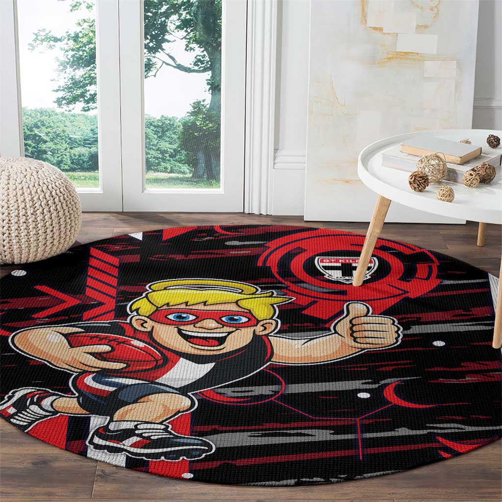 St Kilda Saints Round Carpet Mascot Cartoon Football Illustration Style