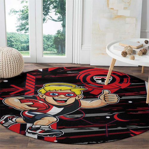 St Kilda Saints Round Carpet Mascot Cartoon Football Illustration Style