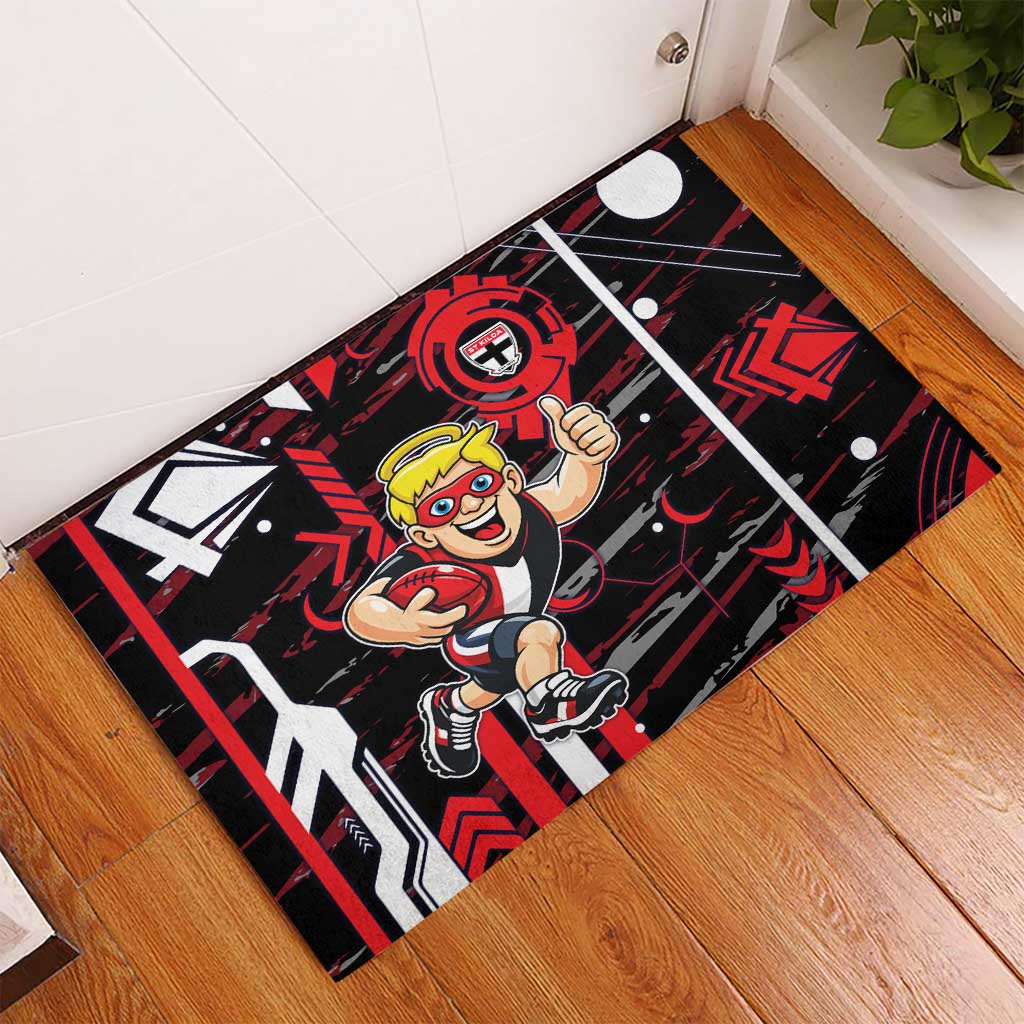 St Kilda Saints Rubber Doormat Mascot Cartoon Football Illustration Style