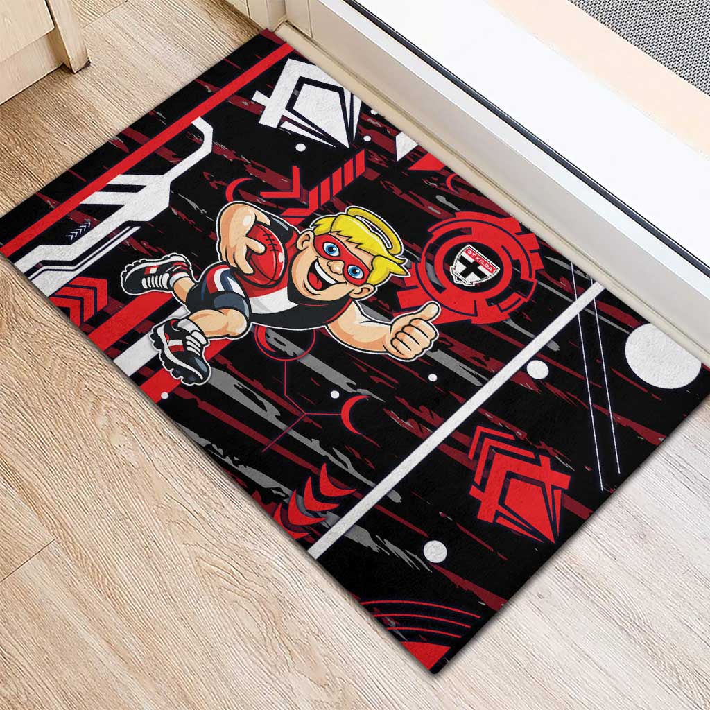 St Kilda Saints Rubber Doormat Mascot Cartoon Football Illustration Style