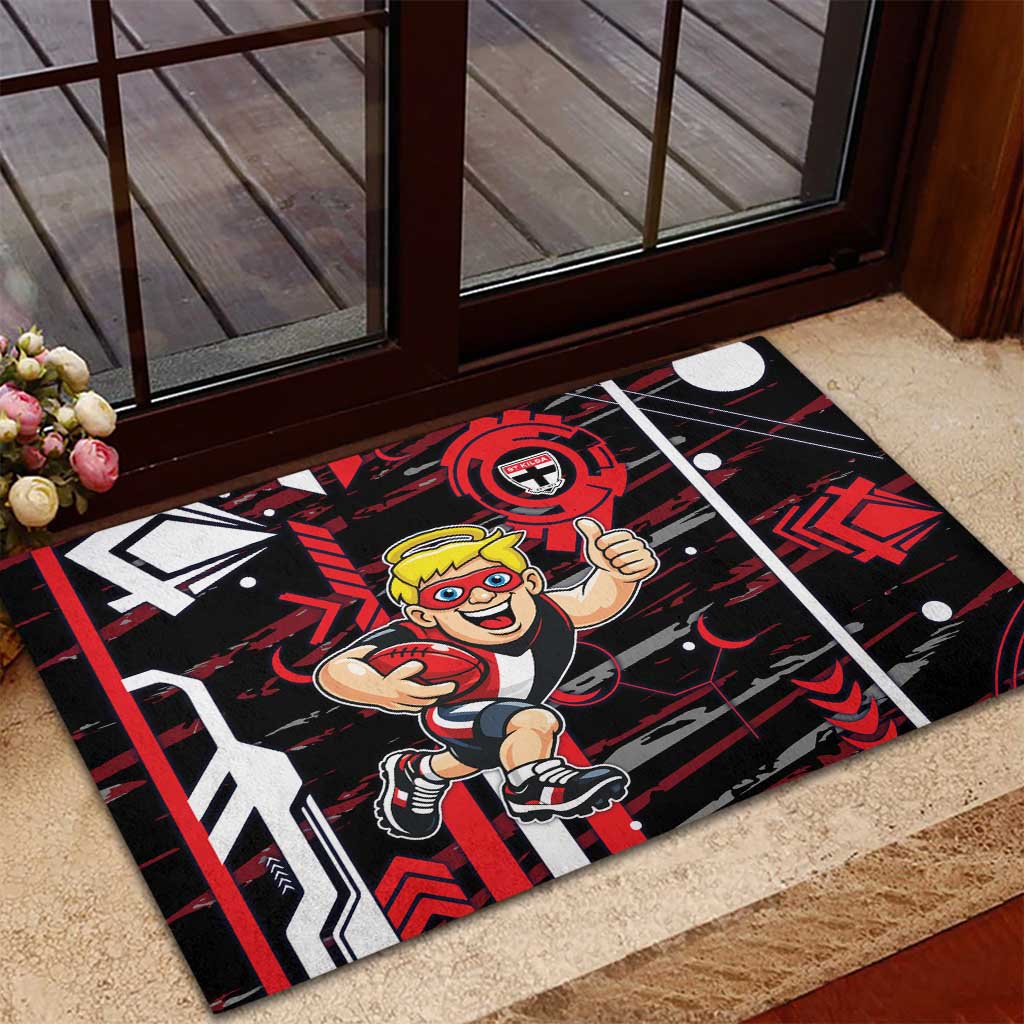 St Kilda Saints Rubber Doormat Mascot Cartoon Football Illustration Style