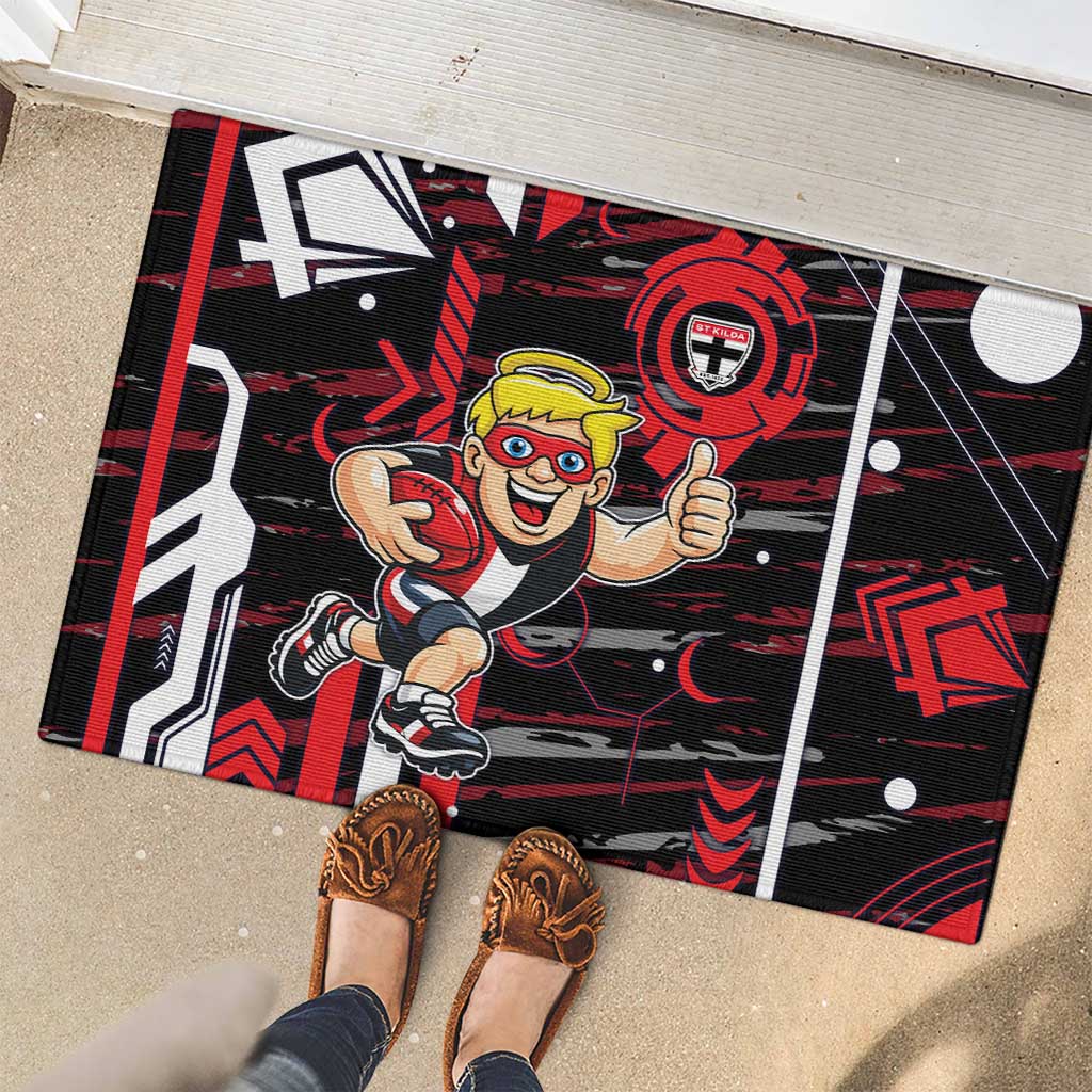 St Kilda Saints Rubber Doormat Mascot Cartoon Football Illustration Style