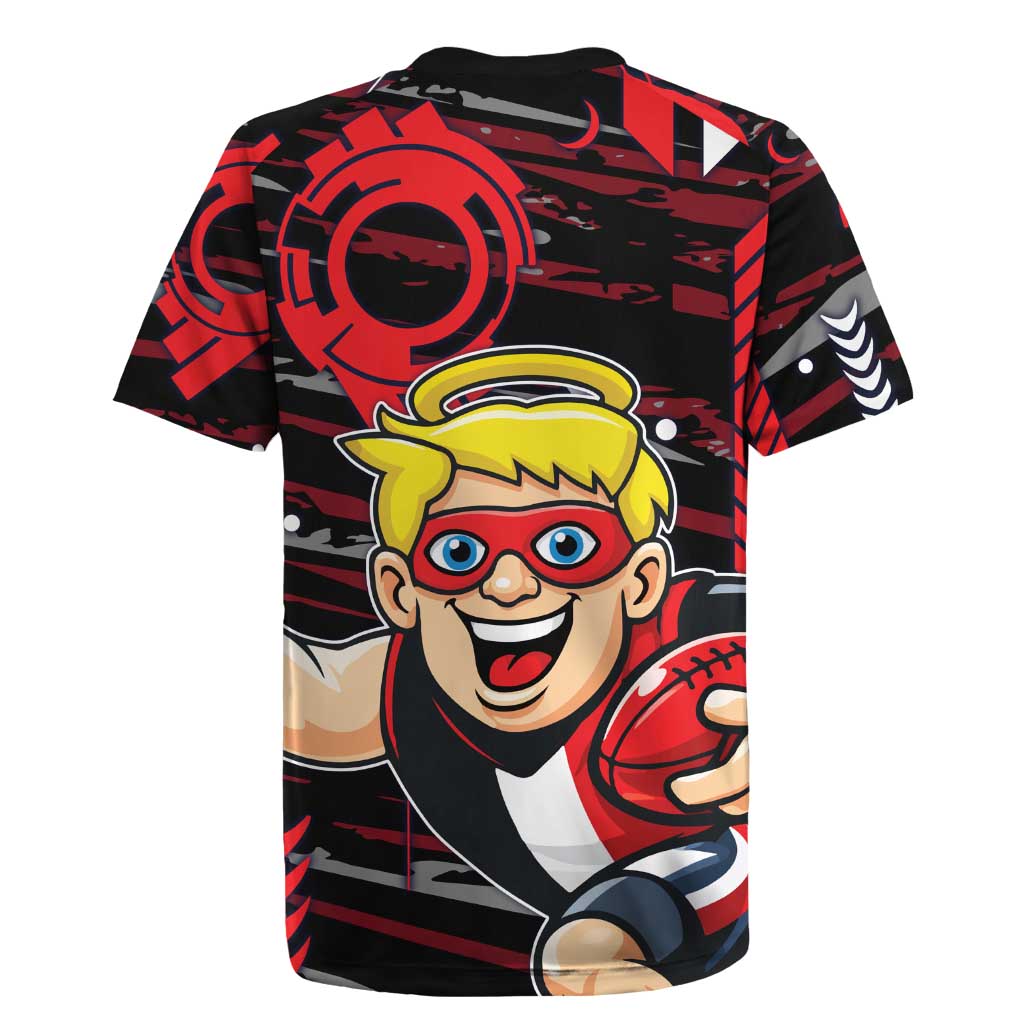 St Kilda Saints Rugby Jersey Mascot Cartoon Football Illustration Style