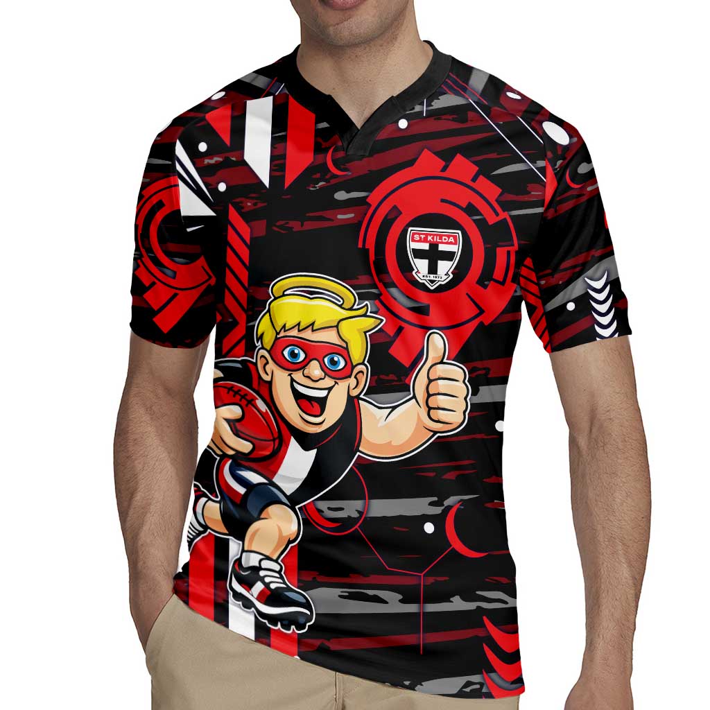 St Kilda Saints Rugby Jersey Mascot Cartoon Football Illustration Style