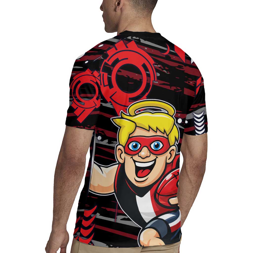 St Kilda Saints Rugby Jersey Mascot Cartoon Football Illustration Style