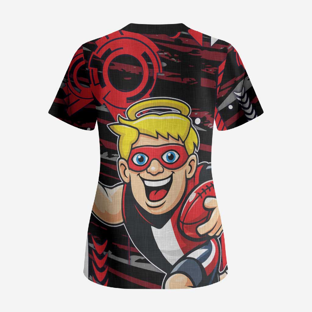 St Kilda Saints Scrub Top Mascot Cartoon Football Illustration Style