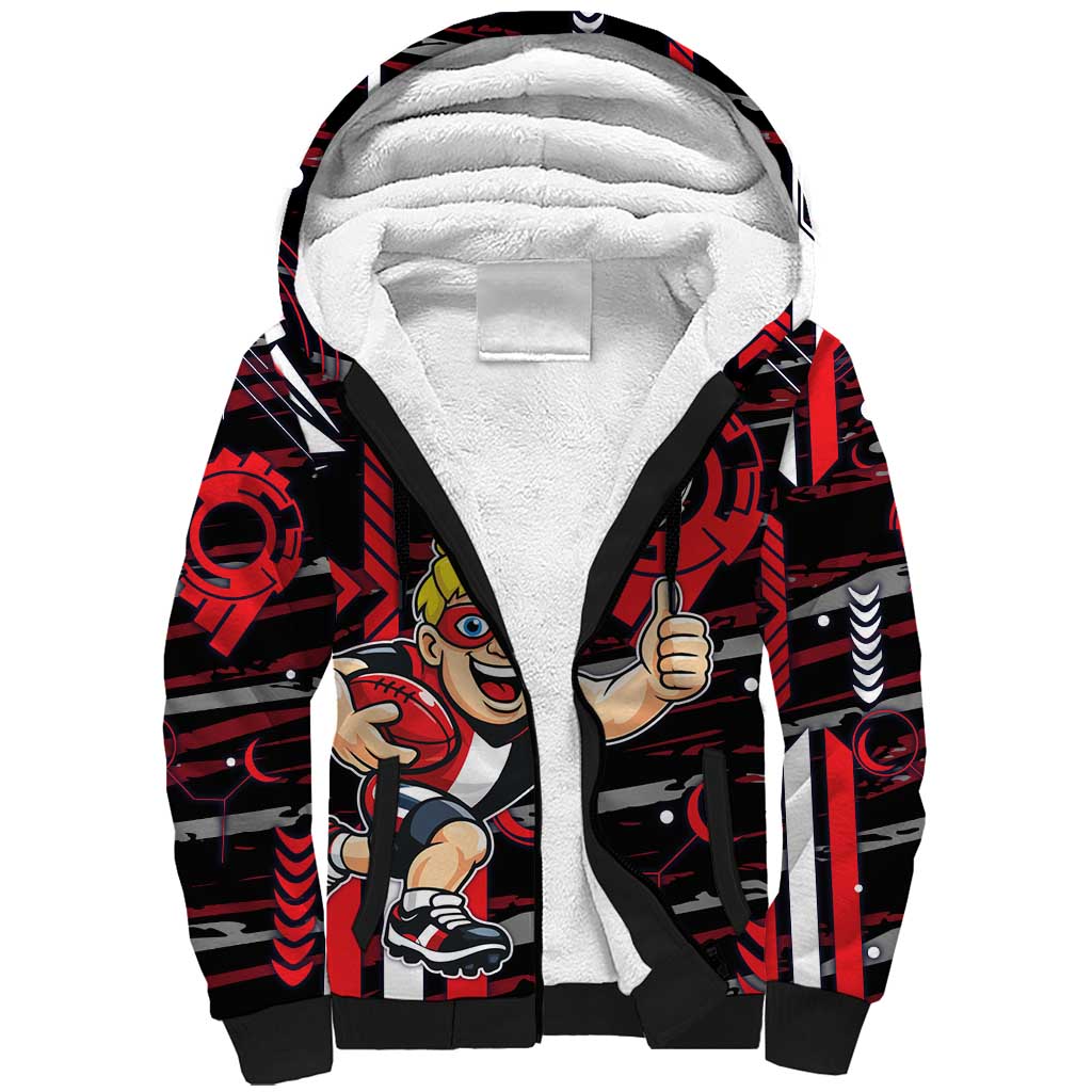 St Kilda Saints Sherpa Hoodie Mascot Cartoon Football Illustration Style