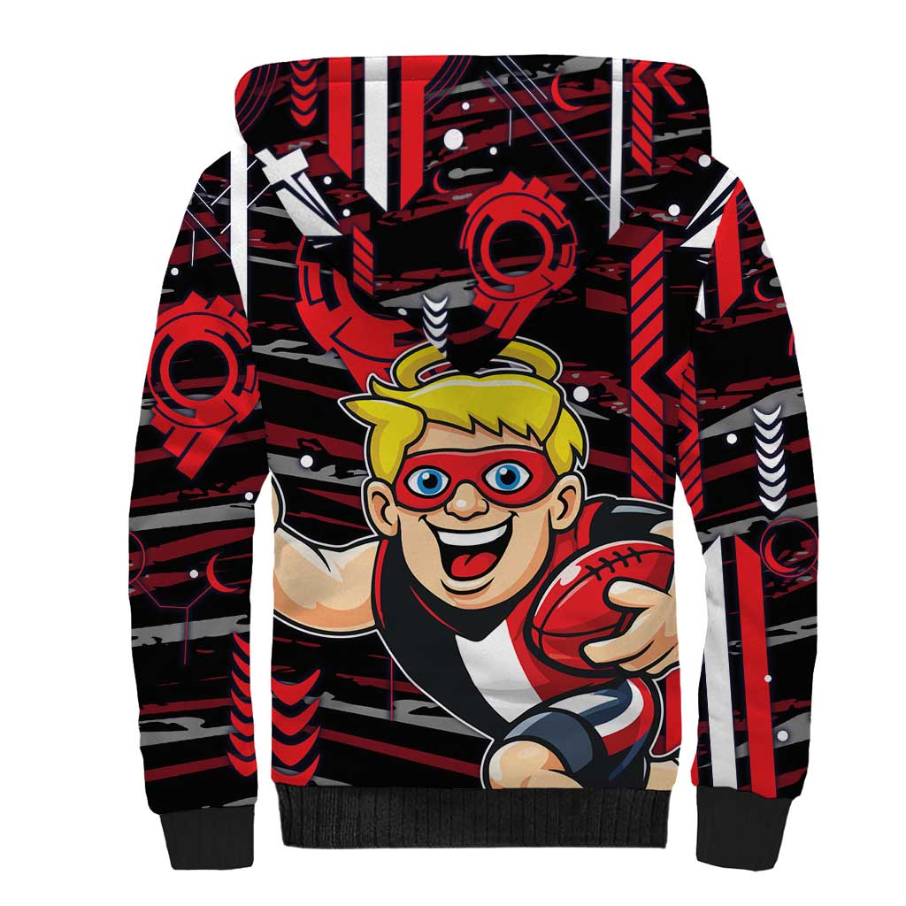 St Kilda Saints Sherpa Hoodie Mascot Cartoon Football Illustration Style