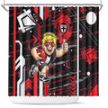 St Kilda Saints Shower Curtain Mascot Cartoon Football Illustration Style