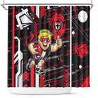 St Kilda Saints Shower Curtain Mascot Cartoon Football Illustration Style