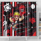 St Kilda Saints Shower Curtain Mascot Cartoon Football Illustration Style