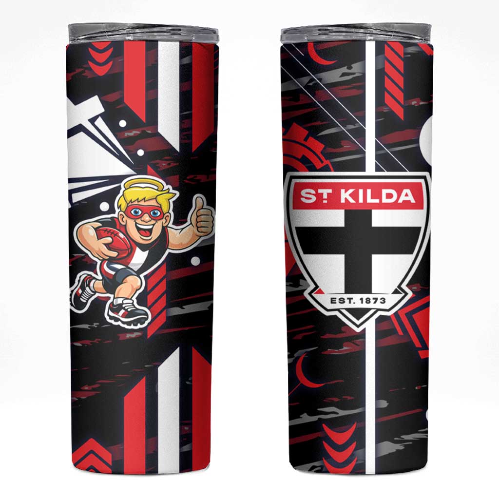 St Kilda Saints Skinny Tumbler Mascot Cartoon Football Illustration Style
