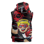 St Kilda Saints Sleeveless Hoodie Mascot Cartoon Football Illustration Style