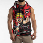 St Kilda Saints Sleeveless Hoodie Mascot Cartoon Football Illustration Style