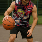 St Kilda Saints Sleeveless Hoodie Mascot Cartoon Football Illustration Style