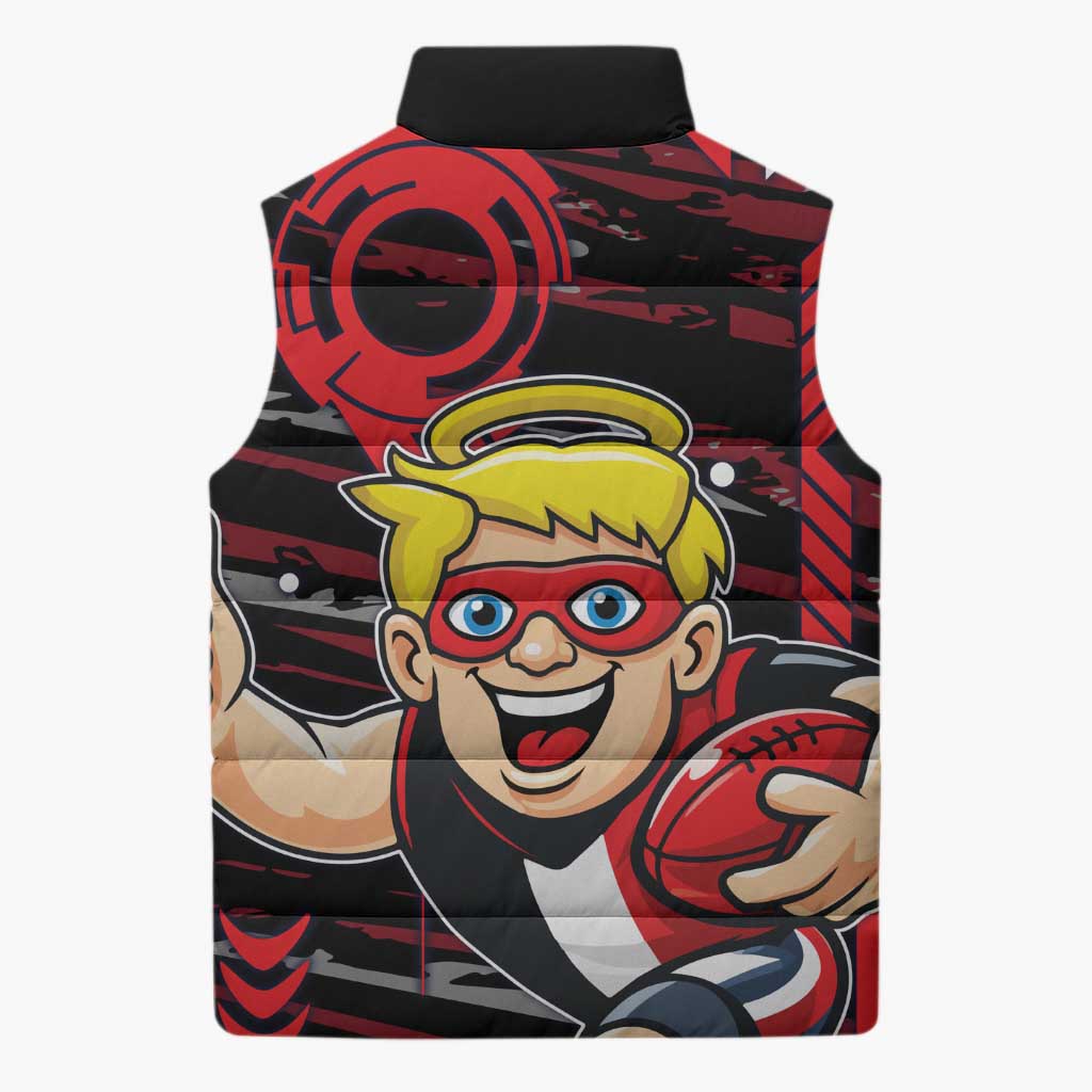 St Kilda Saints Sleeveless Puffer Jacket Mascot Cartoon Football Illustration Style