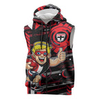 St Kilda Saints Sleeveless Zip Hoodie Mascot Cartoon Football Illustration Style