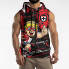 St Kilda Saints Sleeveless Zip Hoodie Mascot Cartoon Football Illustration Style