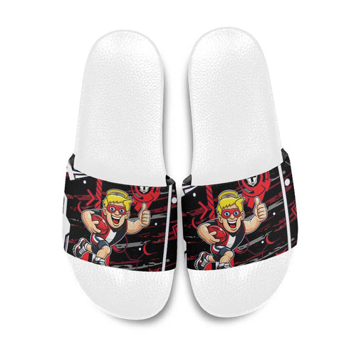 St Kilda Saints Slide Sandals Mascot Cartoon Football Illustration Style