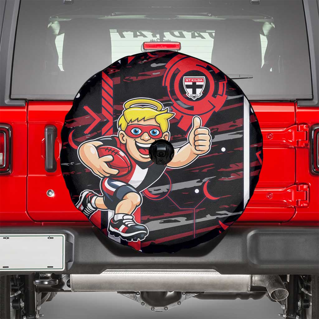St Kilda Saints Spare Tire Cover Mascot Cartoon Football Illustration Style