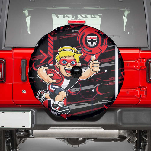 St Kilda Saints Spare Tire Cover Mascot Cartoon Football Illustration Style