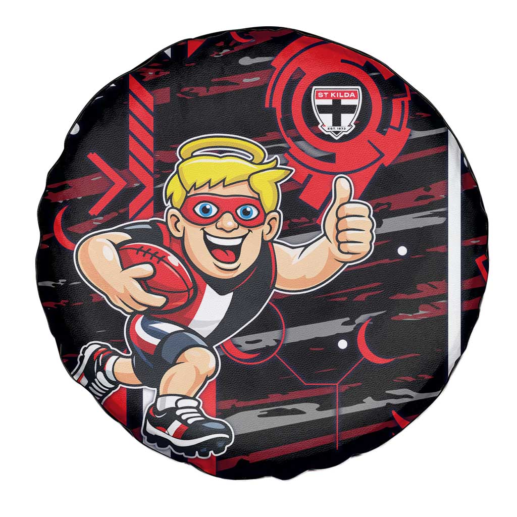 St Kilda Saints Spare Tire Cover Mascot Cartoon Football Illustration Style
