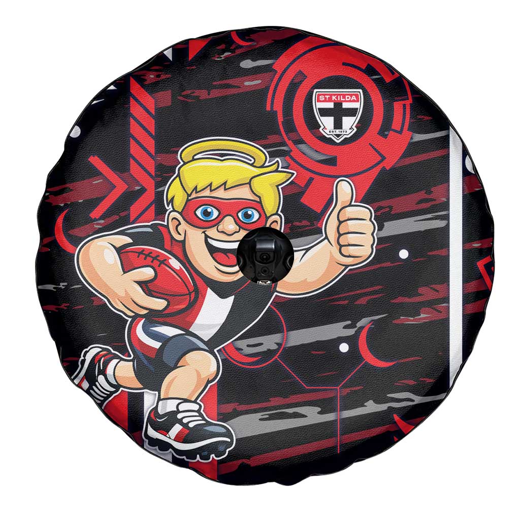 St Kilda Saints Spare Tire Cover Mascot Cartoon Football Illustration Style