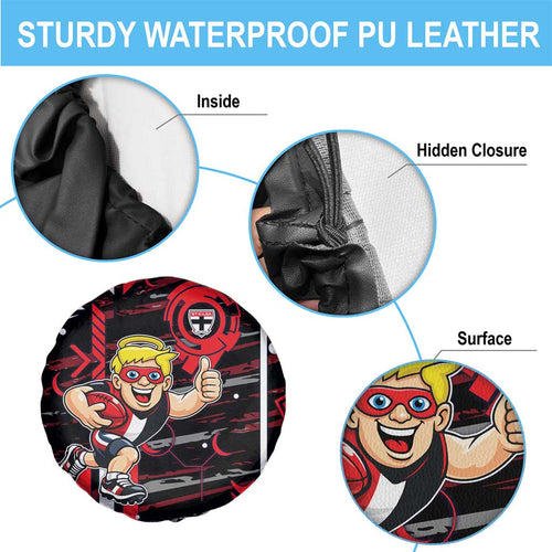St Kilda Saints Spare Tire Cover Mascot Cartoon Football Illustration Style