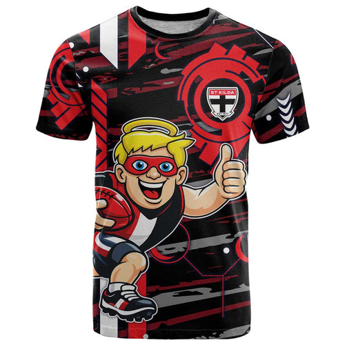 St Kilda Saints T Shirt Mascot Cartoon Football Illustration Style