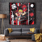 St Kilda Saints Tapestry Mascot Cartoon Football Illustration Style