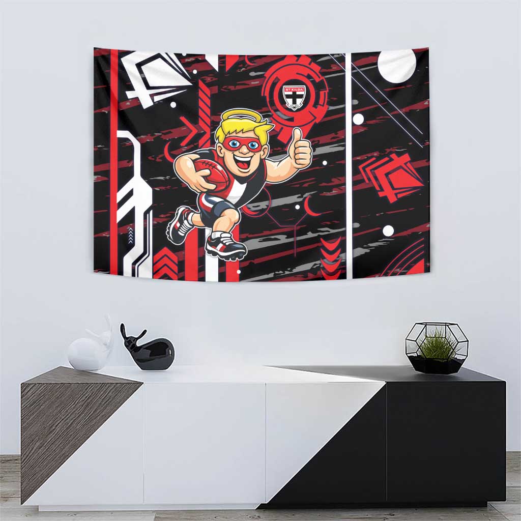 St Kilda Saints Tapestry Mascot Cartoon Football Illustration Style