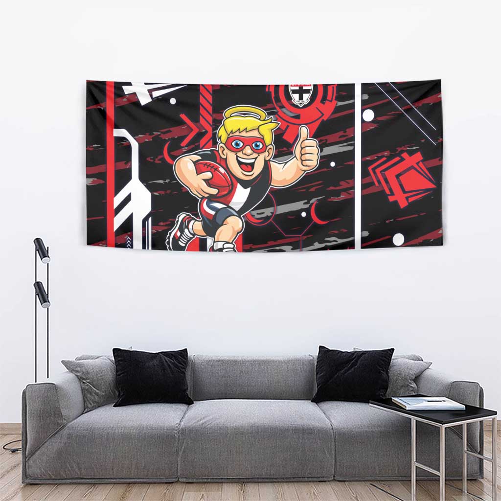 St Kilda Saints Tapestry Mascot Cartoon Football Illustration Style