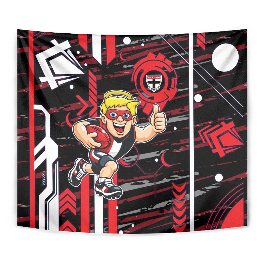 St Kilda Saints Tapestry Mascot Cartoon Football Illustration Style
