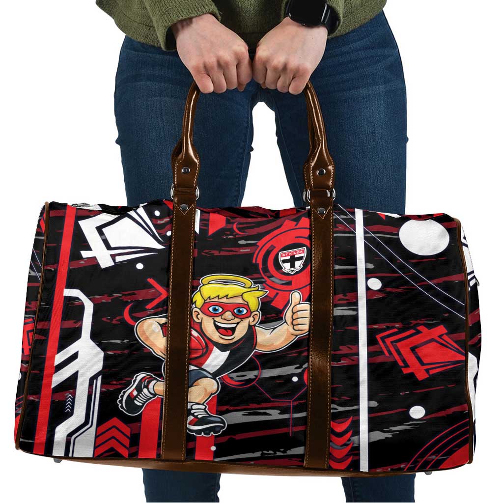 St Kilda Saints Travel Bag Mascot Cartoon Football Illustration Style
