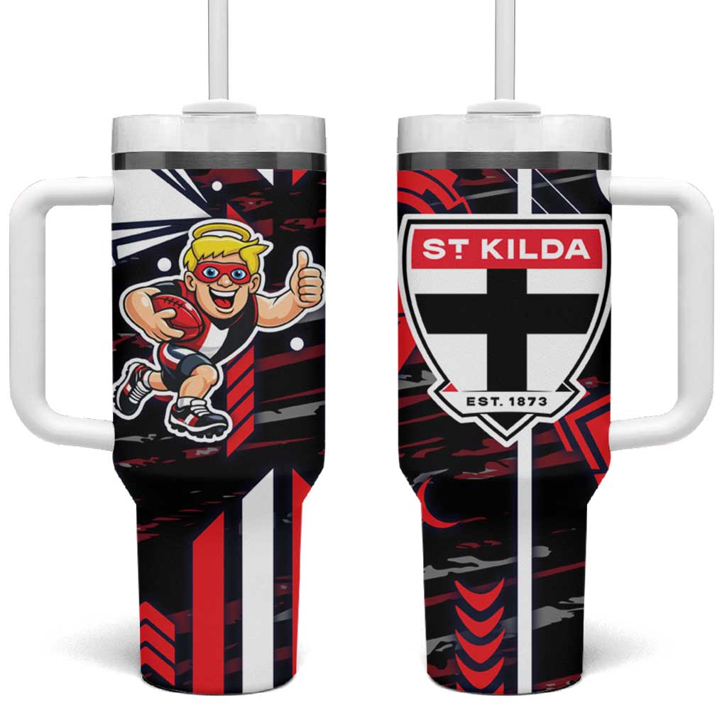 St Kilda Saints Tumbler With Handle Mascot Cartoon Football Illustration Style